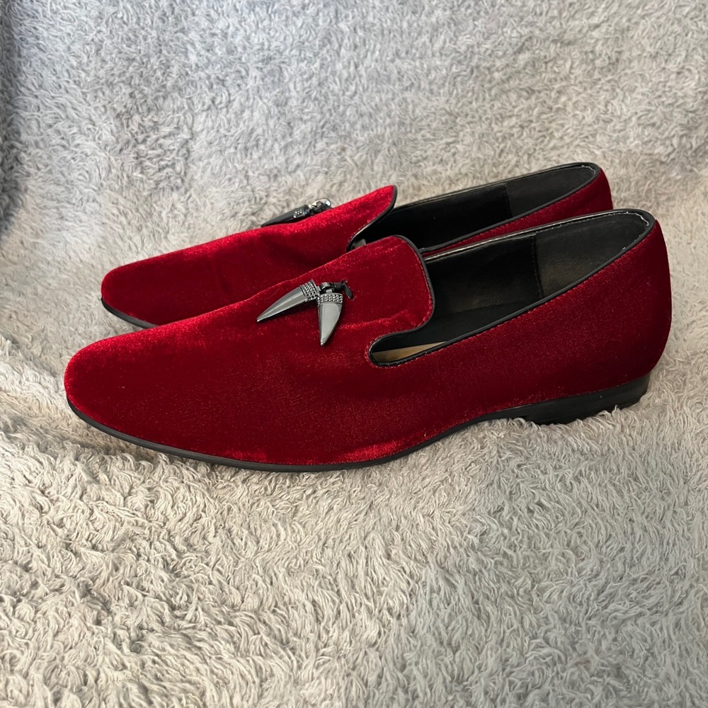 Giorgio Brutini Mens Cowell Red Velvet Loafer Dress Shoes Size 10.5 M - Picture 7 of 15